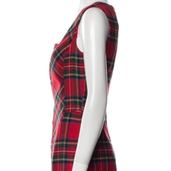 Iconic Dolce & Gabbana Plaid Tartan Fall 2008 Collection Red Midi Dress M $850 - Picture 4 of 8